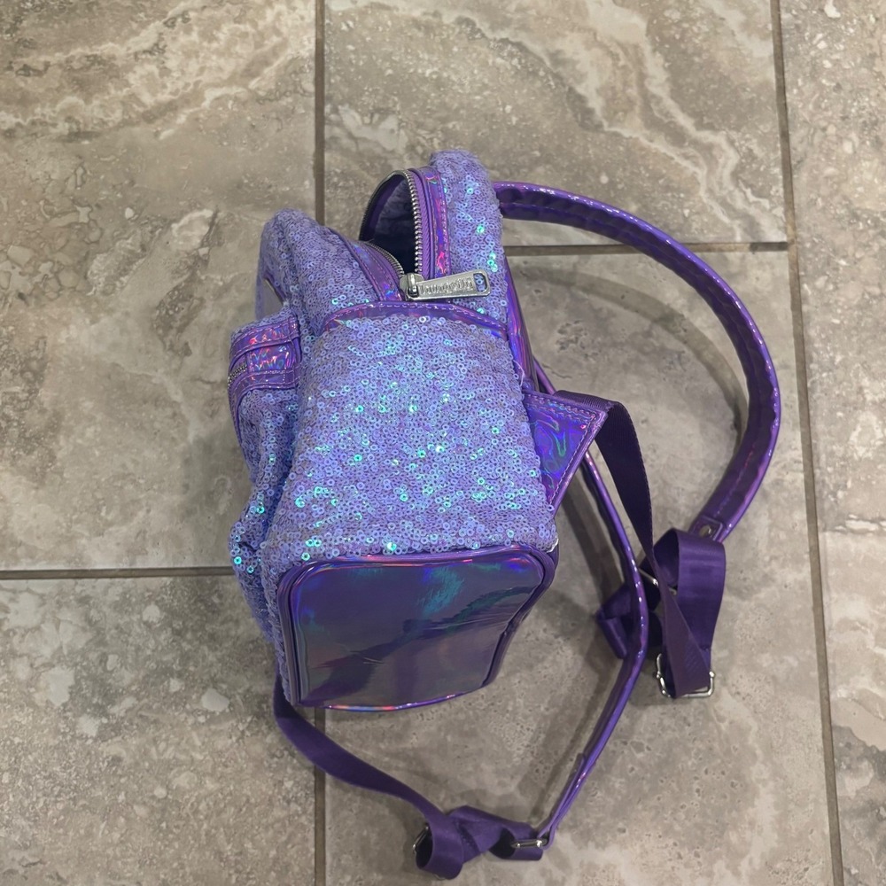 Disney Loungefly Little Mermaid Ariel Purple Sequin Holographic Mini Backpack - Picture 15 of 16